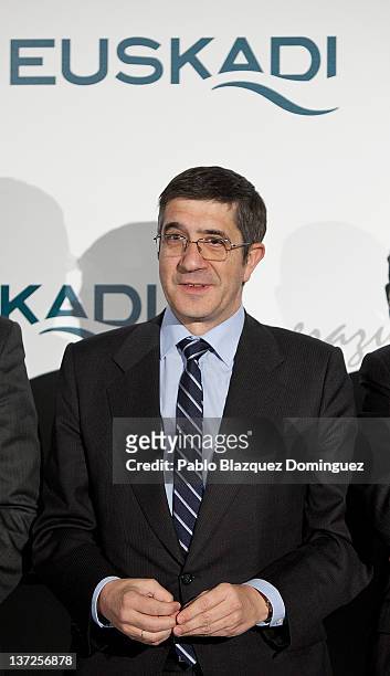 Basque Regional President Patxi Lopez attends Basque Country Tourism Campaign Presentation at Cibeles Palace on January 17, 2012 in Madrid, Spain.