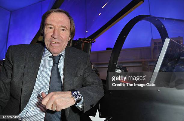 Gunter Netzer visits the IWC Schaffhausen booth during the 22nd SIHH High Jewellery Fair at the Palexpo Exhibition Hall on January 17, 2012 in...