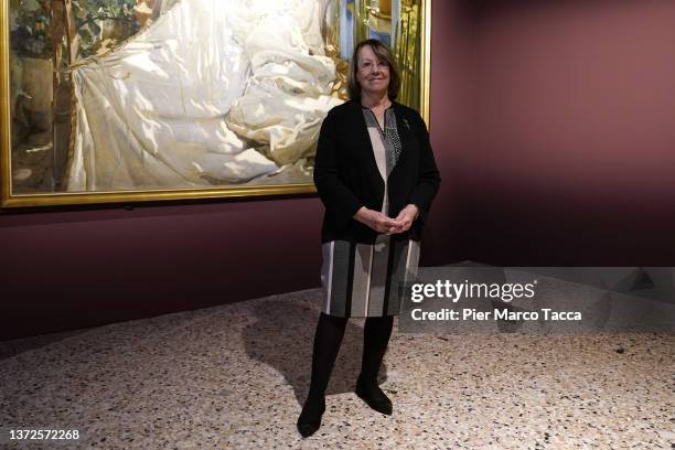 Consuelo Luca de Tena, director of the Sorolla Museum in Madrid attends the "Joaquin Sorolla Pittore Di Luce" Exhibition Preview at Palazzo Reale on...