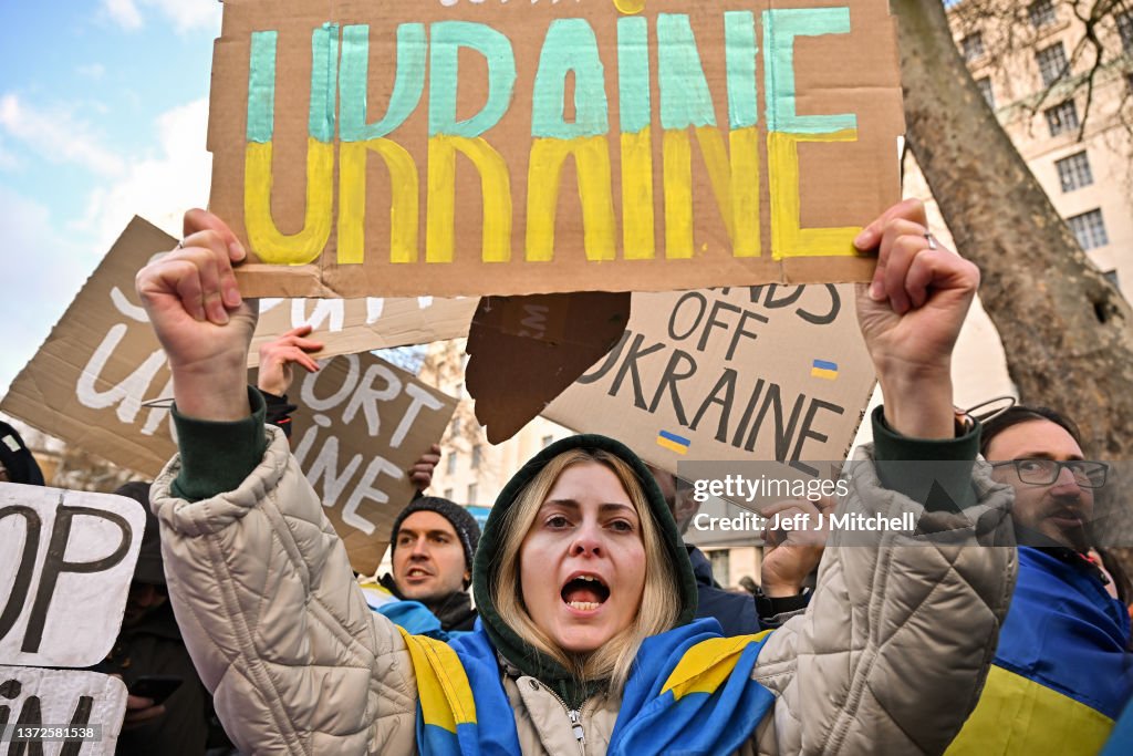 Protests In London Over Russian Invasion Of Ukraine