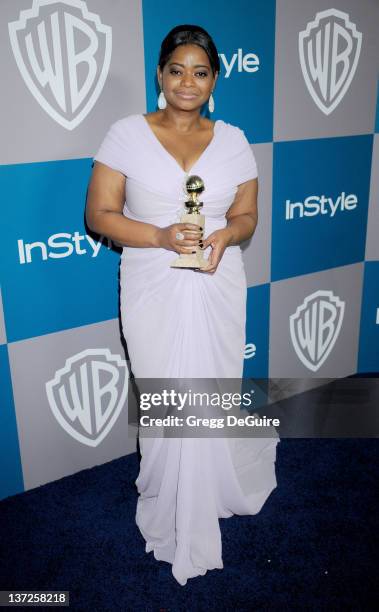 Actress Octavia Spencer arrives at 13th Annual Warner Bros. And InStyle Golden Globe After Party at The Beverly Hilton hotel on January 15, 2012 in...