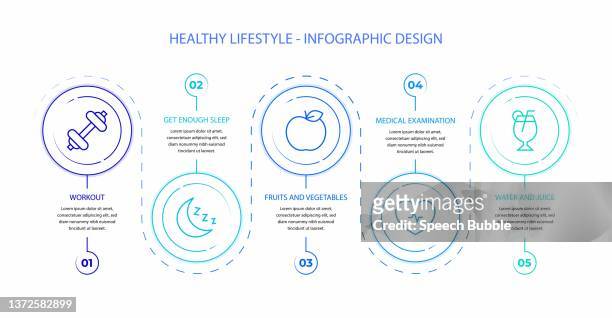 healthy lifestyle infographic stock illustration. - sports infographics stock illustrations
