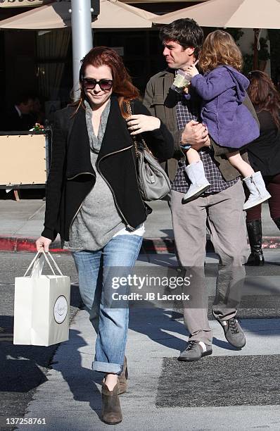 Alyson Hannigan and Satyana Marie Denisof are seen in Beverly Hills on January 17, 2012 in Los Angeles, California.