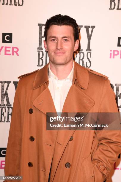 James Frecheville attends the "Peaky Blinders" Series 6 World Premiere on February 24, 2022 in Birmingham, England.