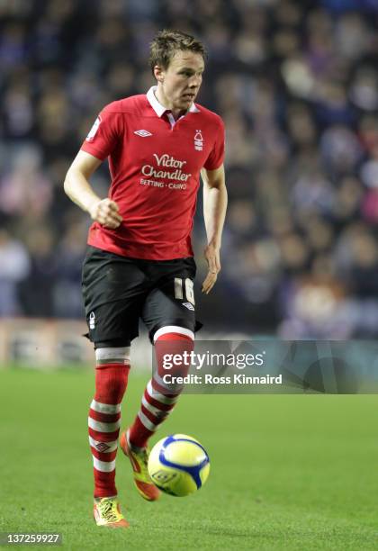 Chris Gunter of Nottingham Forest during the FA Cup 3rd round replay between Leicester City and Nottingham Forest at The King Power Stadium on...