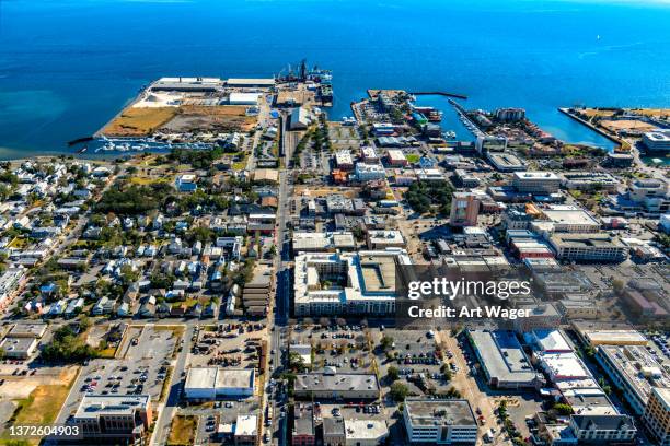 downtown pensacola aerial - pensacola florida stock pictures, royalty-free photos & images