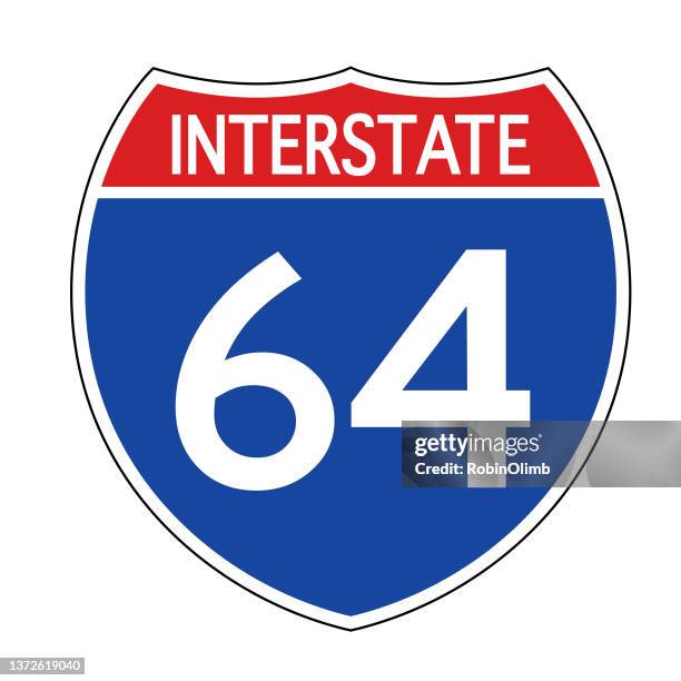 interstate 64 road sign - motorway stock illustrations