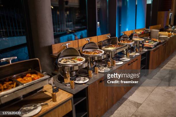 luxury buffet at hotel - lunch buffet stock pictures, royalty-free photos & images