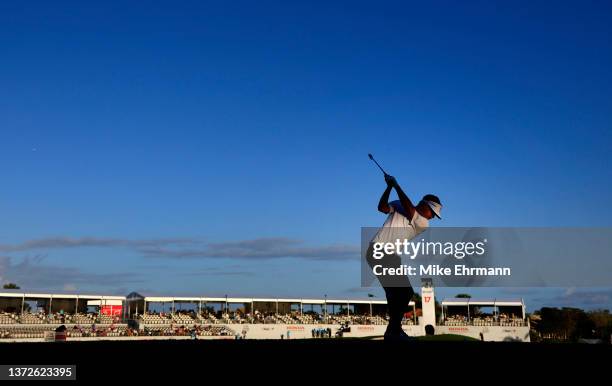 Keith Mitchell plays a shot on the 17th hole during the first round of The Honda Classic at PGA National Resort And Spa on February 24, 2022 in Palm...