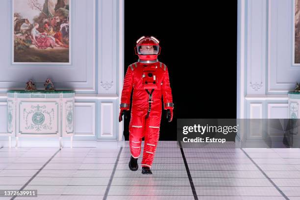 Fashion designer Jeremy Scott at the Moschino fashion show during the Milan Fashion Week Fall/Winter 2022/2023 on February 24, 2022 in Milan, Italy.