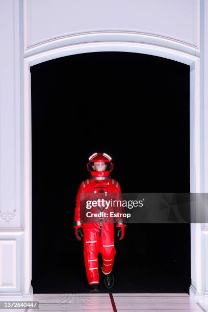 Fashion designer Jeremy Scott at the Moschino fashion show during the Milan Fashion Week Fall/Winter 2022/2023 on February 24, 2022 in Milan, Italy.