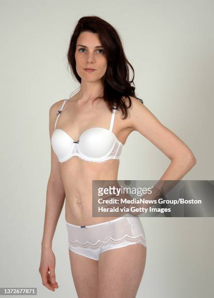 ( Boston, MA 03/08/16 -Rigby & Peller Boston Copley Place- Carolyn, a model with Dynasty Model and Talent, wears a Marie Jo Dolores strapless bra and...