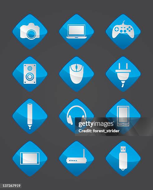 icons set - electrical outlet stock illustrations