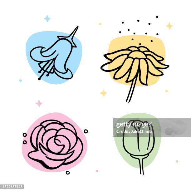 flower doodles 2 - pollen stock illustrations