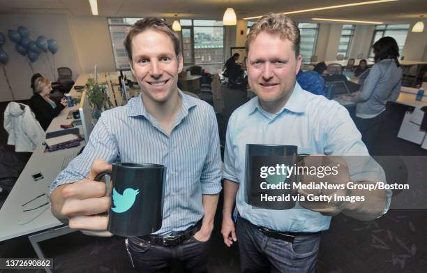 Portrait of Interview subjects V.P. Engineering Alex Roetter and S.V.P. Engineering Chris Fry inside Twitter's office on Wednesday, March 12, 2014....