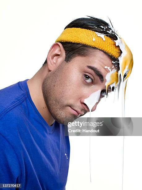 In this handout image supplied by Marcus Mays Productions, 'The Only Way Is Essex' reality TV star James Argent celebrates Cadbury's Creme Egg season...