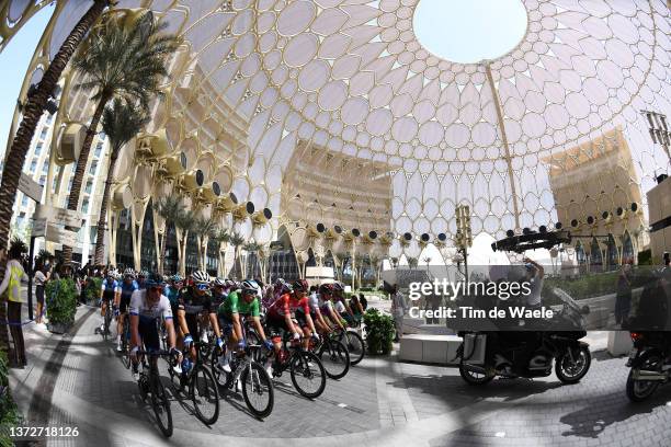 Tadej Pogacar of Slovenia and UAE Team Emirates Red Leader Jersey, Jasper Philipsen of Belgium and Team Alpecin-Fenix Green Points Jersey, João...