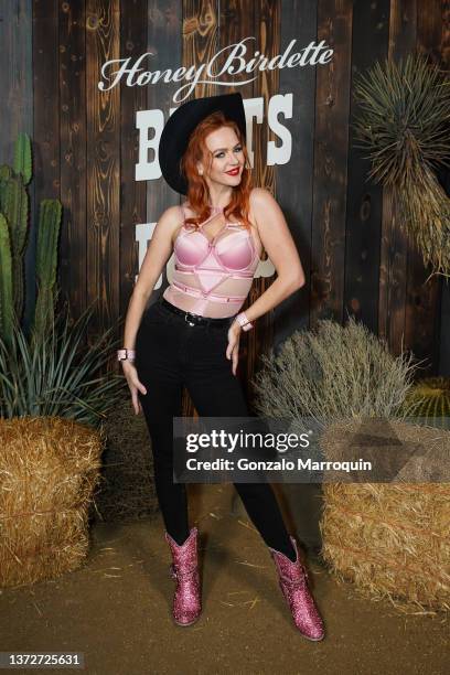 Tiah Eckhardt attends the Honey Birdette Saddle Ranch Campaign Launch Party on February 24, 2022 in West Hollywood, California.