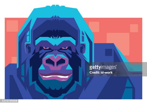 gorilla character - animal macho 幅插畫檔、美工圖案、卡通及圖標