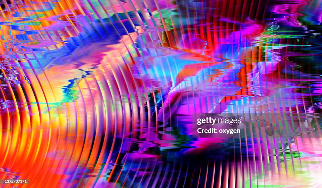 Colorful Flowing Wave Pattern Yellow Pink Purple Curve Peak Transparent Waves Glitch Textured Background