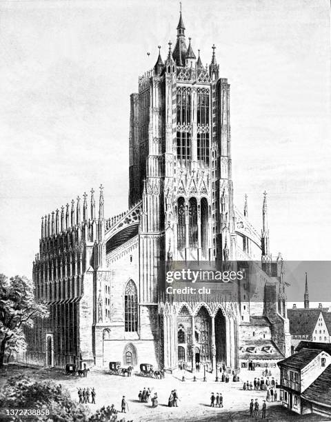 ulm münster - ulmer münster stock-grafiken, -clipart, -cartoons und -symbole