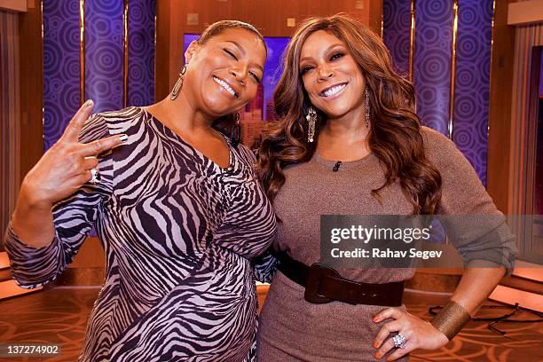 Queen Latifah visits "The Wendy Williams Show" to promote her new movie "Joyful Noise" at The Wendy Williams Show Studio on January 18, 2012 in New...