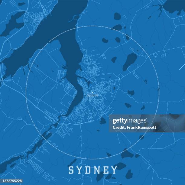 sydney ns city vector road map blue text - sydney stock illustrations