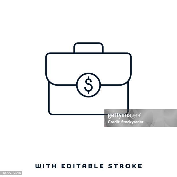 briefcase tasks line icon design - contour drawing stock illustrations