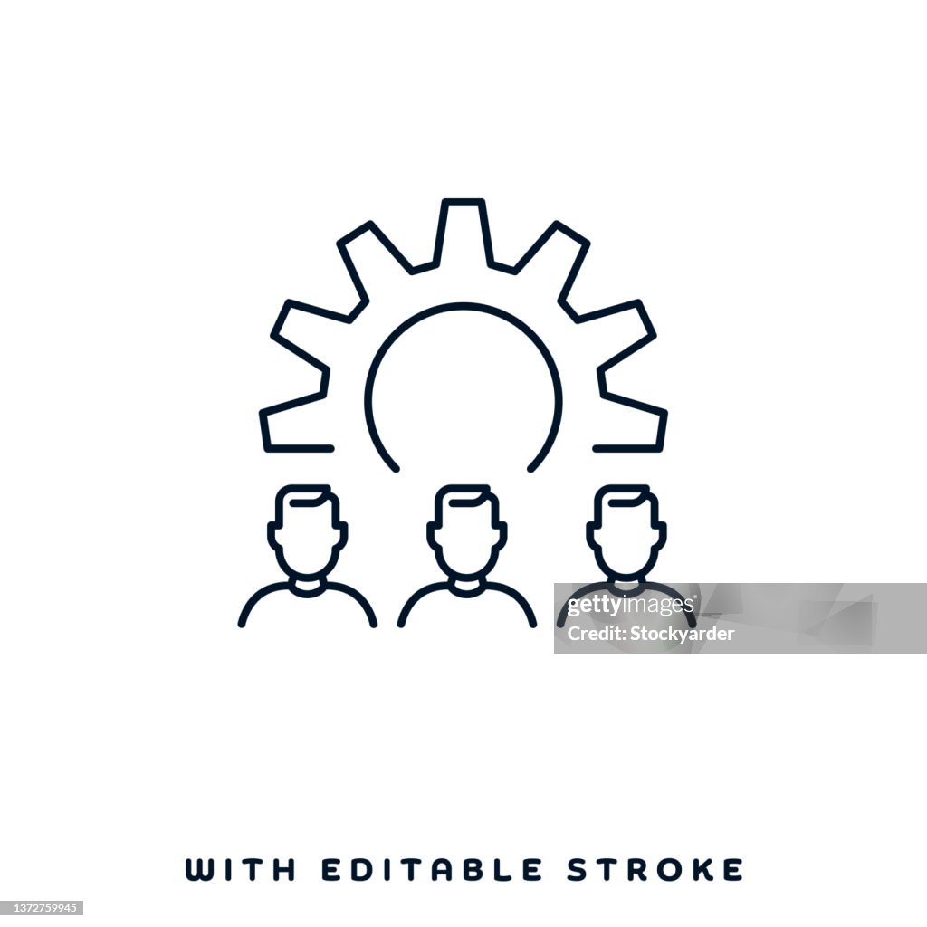 Workforce Management Line Icon Design