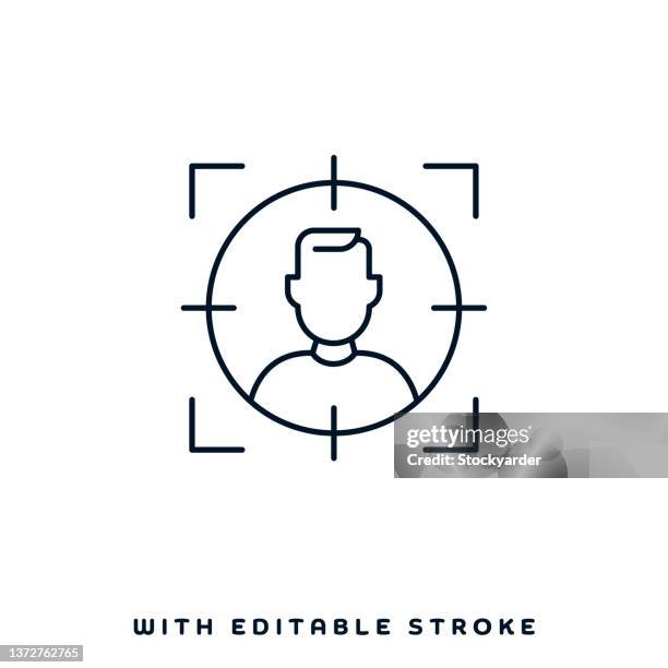 targeting prospective line icon design - sports target stock illustrations