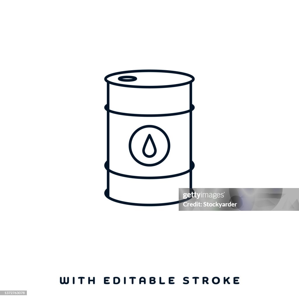 Crude Oil Price Line Icon Design