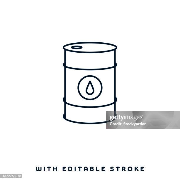 crude oil price line icon design - gallon stock illustrations