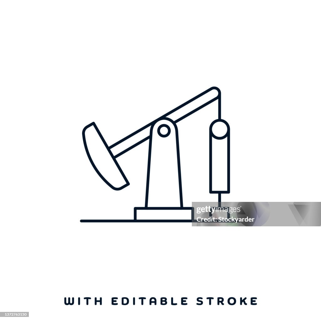 Petroleum Production Plant Line Icon Design