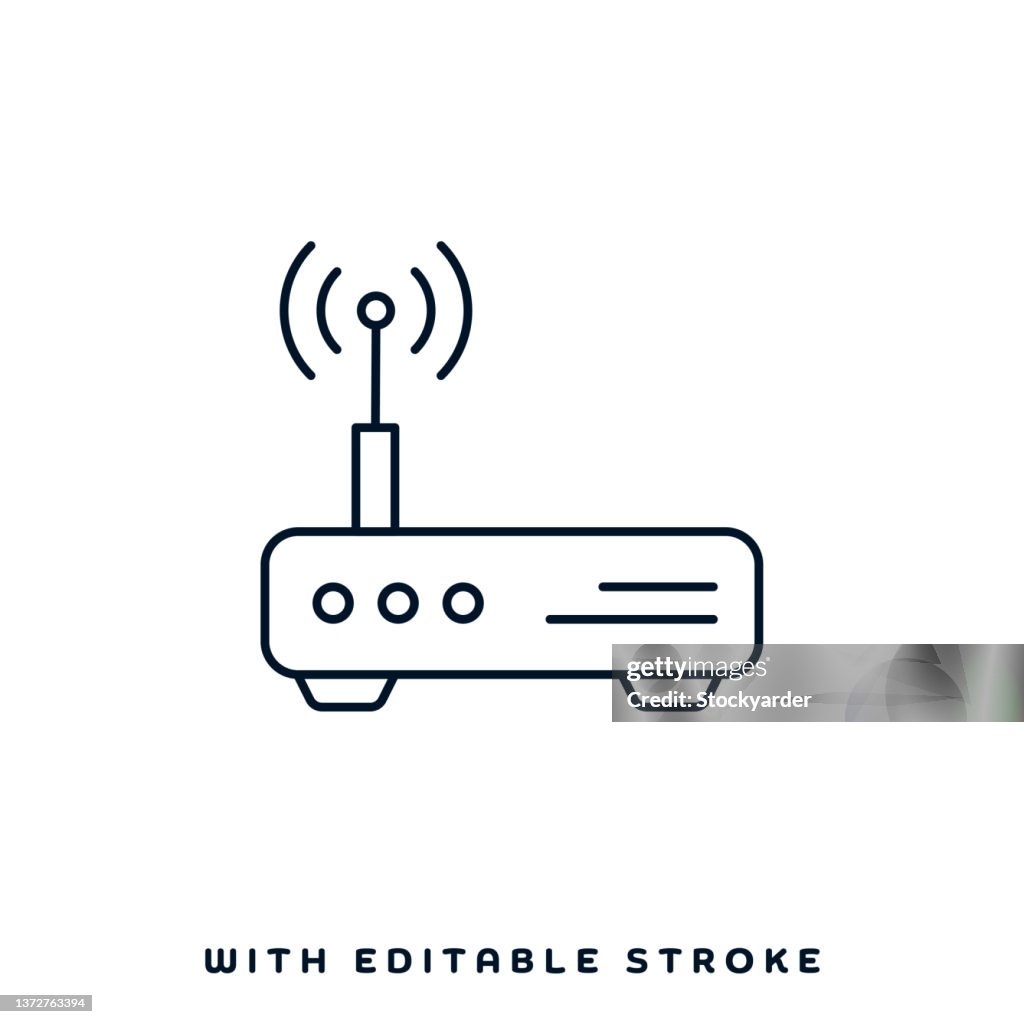 Modem Connection Line Icon Design
