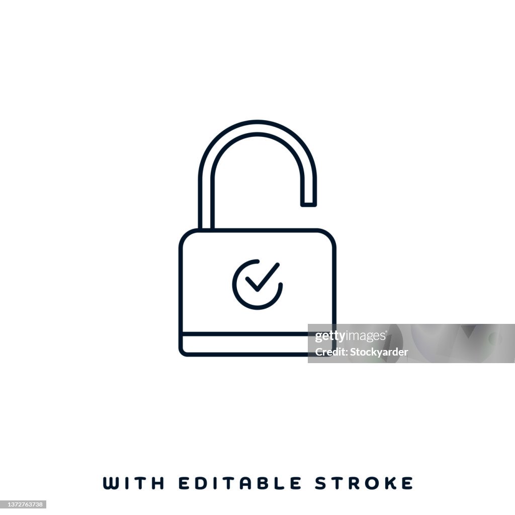Security Lock Line Icon Design