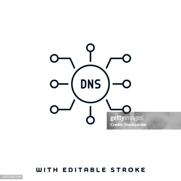 domain name system line icon design - cursor icon editable stock illustrations