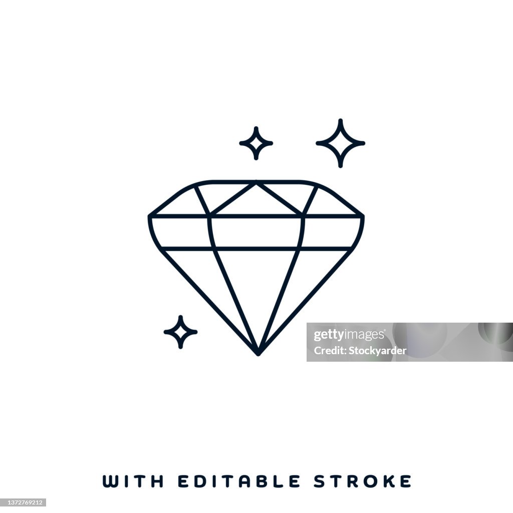 Valuing Precious Stones Line Icon Design