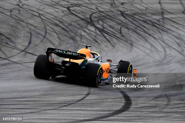 Daniel Ricciardo of Australia driving the McLaren MCL36 Mercedes during Day Three of F1 Testing at Circuit de Barcelona-Catalunya on February 25,...