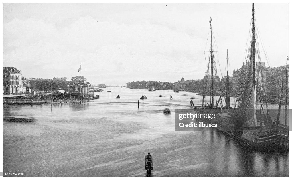 Antique travel photographs of the Netherlands: River Amstel