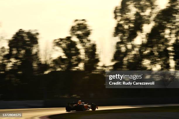 Daniel Ricciardo of Australia driving the McLaren MCL36 Mercedes during Day Three of F1 Testing at Circuit de Barcelona-Catalunya on February 25,...