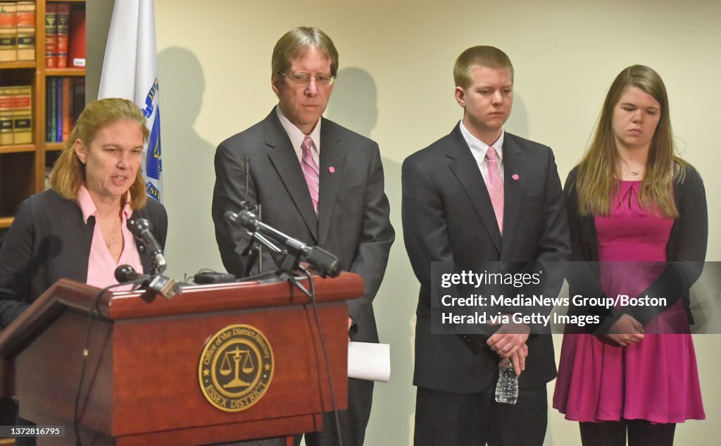 Beckett Ritzer Peggie Ritzer speaks to members of the media at Essex County District ...