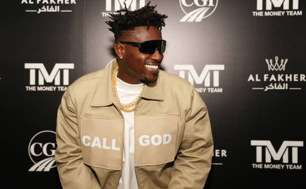 Antonio Brown attends Floyd Mayweather's birthday bash at The Gabriel Miami South Beach on February 24, 2022 in Miami Beach, Florida.