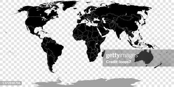 world map on transparent background - each country on a separate layer - australia v italy stock illustrations