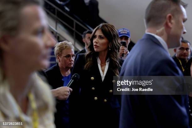 South Dakota Gov. Kristi Noem attends the Conservative Political Action Conference at The Rosen Shingle Creek on February 25, 2022 in Orlando,...