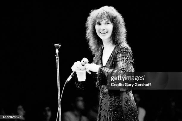 American Rock musician Ann Wilson, of the group Heart, performs onstage at Radio City Music Hall, New York, New York, July 17, 1980.