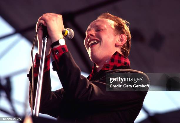 British Rock and Pop musician Joe Jackson performs onstage, during his 'Beat Crazy' tour, as part of the Dr Pepper Summer Music Festival at Central...