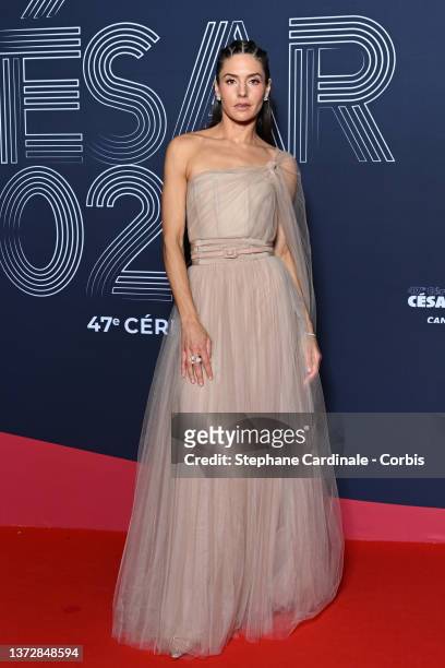 Natasha Andrews arrives at the 47th Cesar Film Awards Ceremony At L'Olympia on February 25, 2022 in Paris, France.