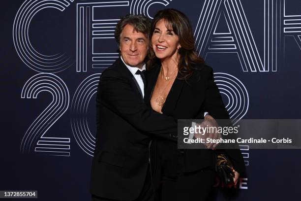 François Cluzet and Narjiss Cluzet arrive at the 47th Cesar Film Awards Ceremony At L'Olympia on February 25, 2022 in Paris, France.