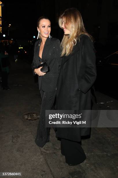 Amanda Holden and Alexa Louise Florence Hughes are seen at Isabel in Mayfair on February 25, 2022 in London, England.