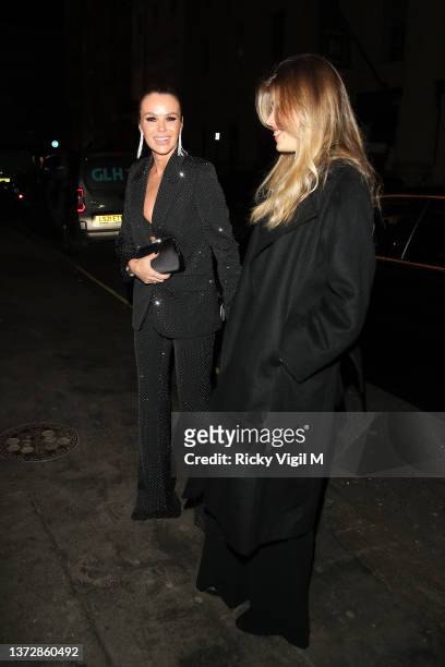 Amanda Holden and Alexa Louise Florence Hughes are seen at Isabel in Mayfair on February 25, 2022 in London, England.